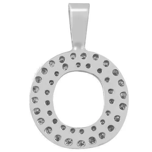 14K Solid White Gold Womens Diamond Circle Pendant 1.10 Ctw