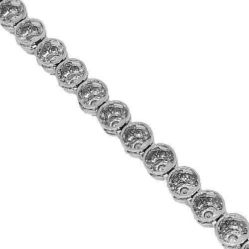 14k White Gold Mens Diamond Tennis Chain 9.50 Ctw