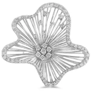 18K Solid White Gold Womens Diamond Ring 2.50 Ctw