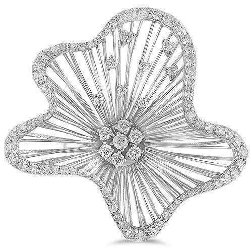18K Solid White Gold Womens Diamond Ring 2.50 Ctw