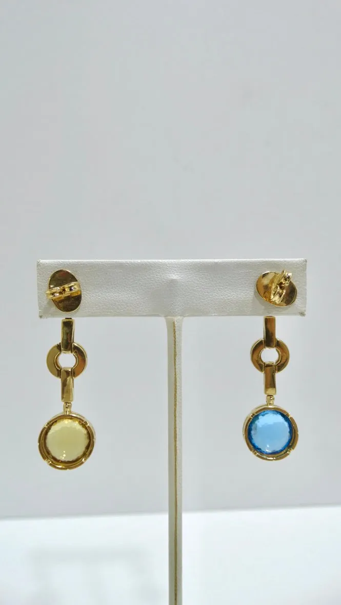 18k Yellow Gold and Multi-Gemstone Earrings