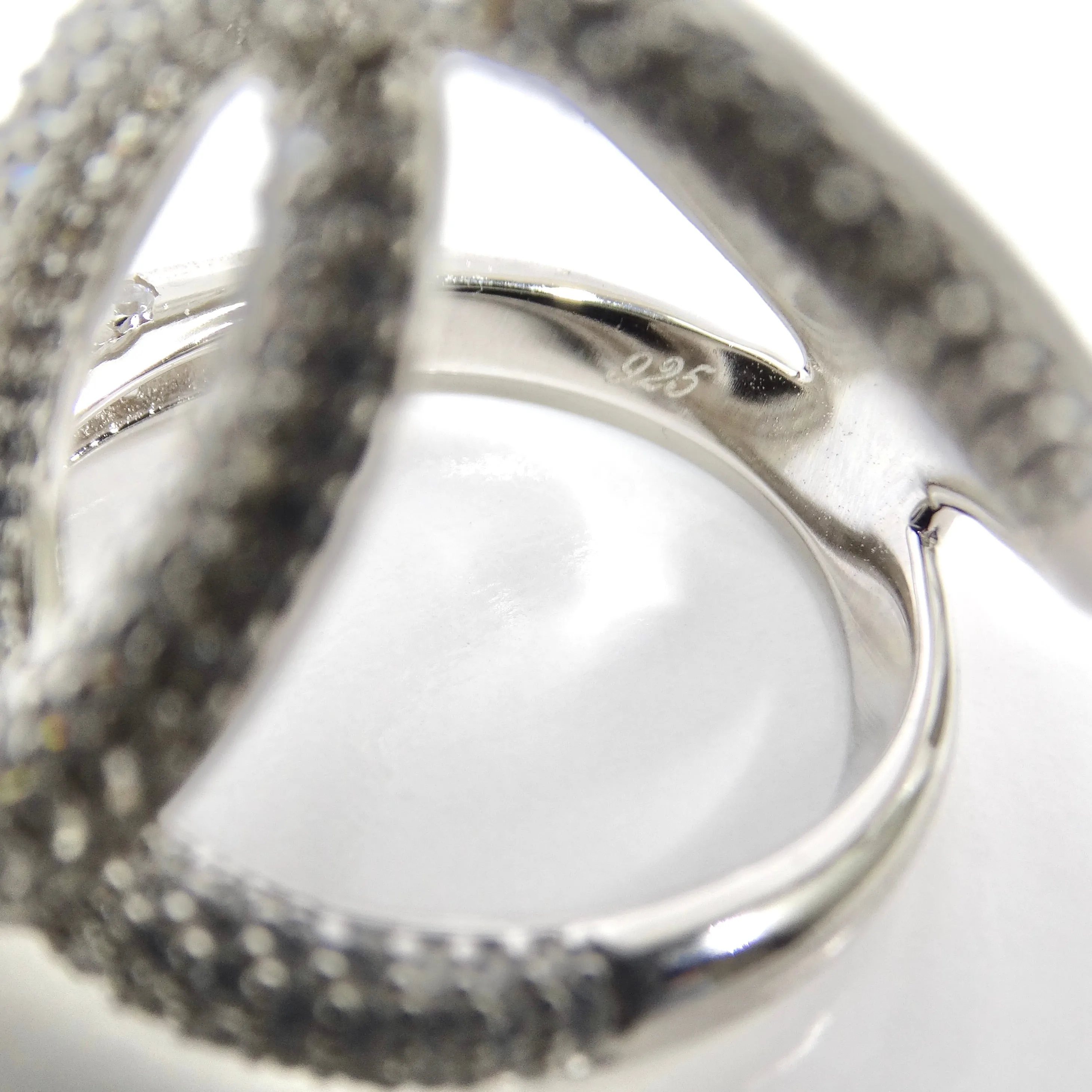 1990s Swarovski Crystal Silver Chanel Inspired Ring