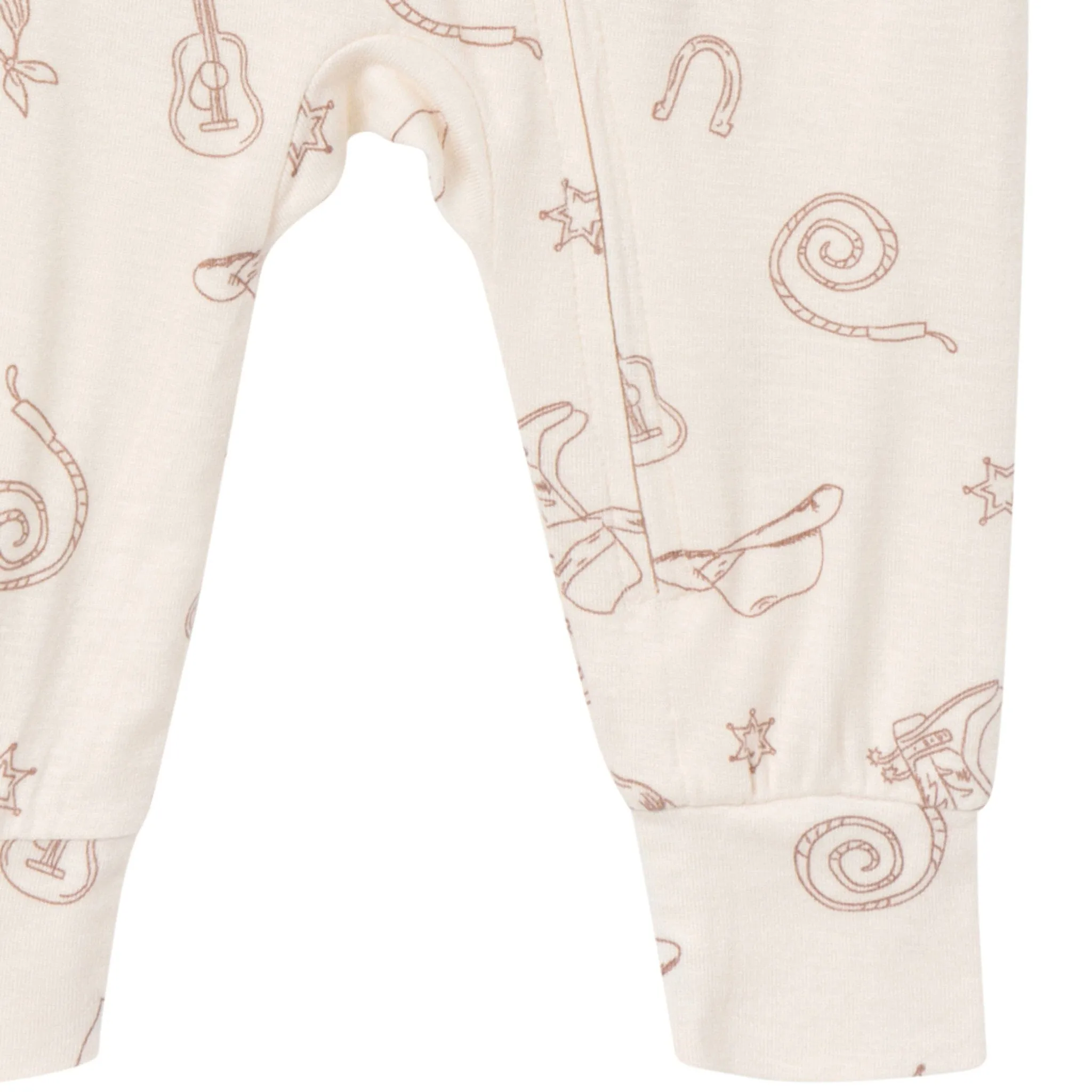 2-Pack Baby & Toddler Neutral Beige Cowboy Snug Fitting Footless Pajamas