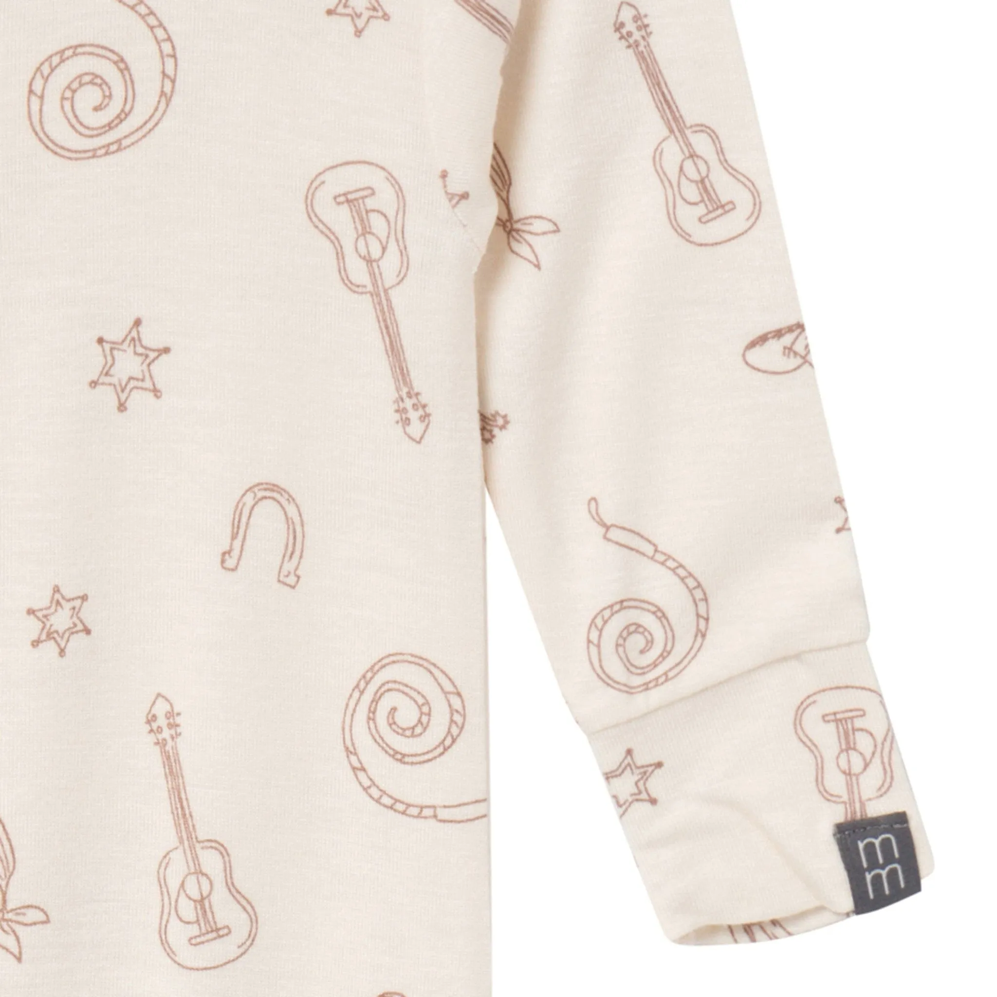 2-Pack Baby & Toddler Neutral Beige Cowboy Snug Fitting Footless Pajamas