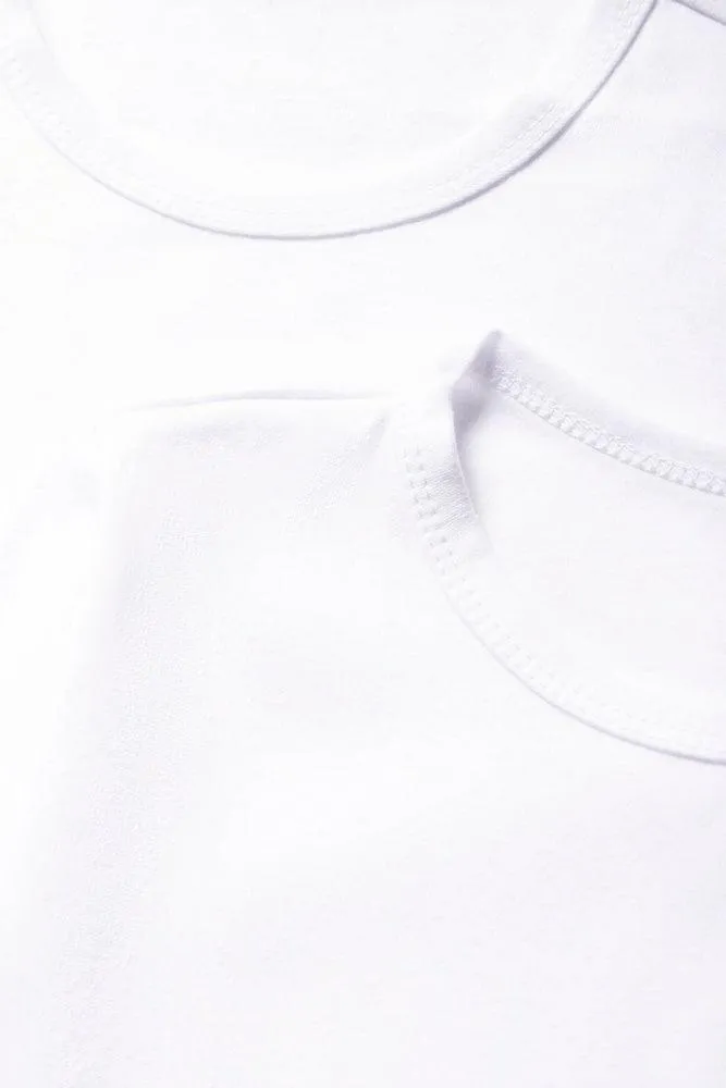 2 Pack Long Sleeve Vests White