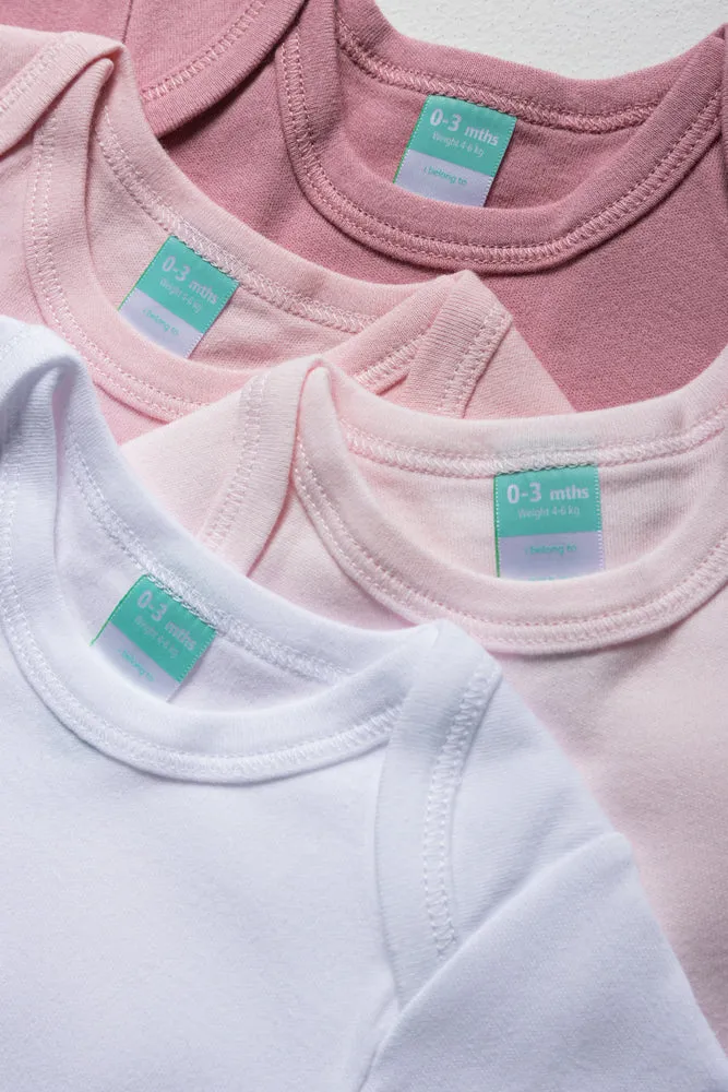 4 Pack Bodyvests Pink And White