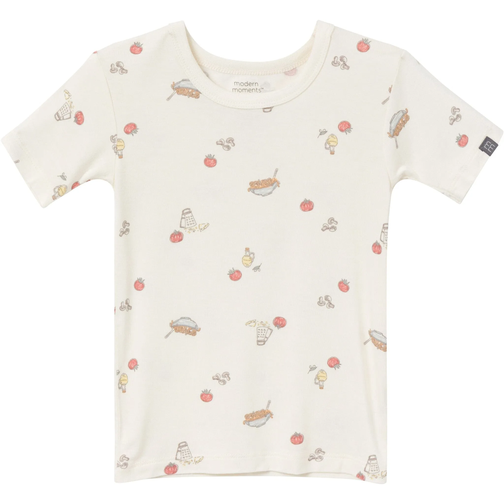 4-Piece Infant & Toddler Neutral Pasta Dinner Snug Fitting Pajamas
