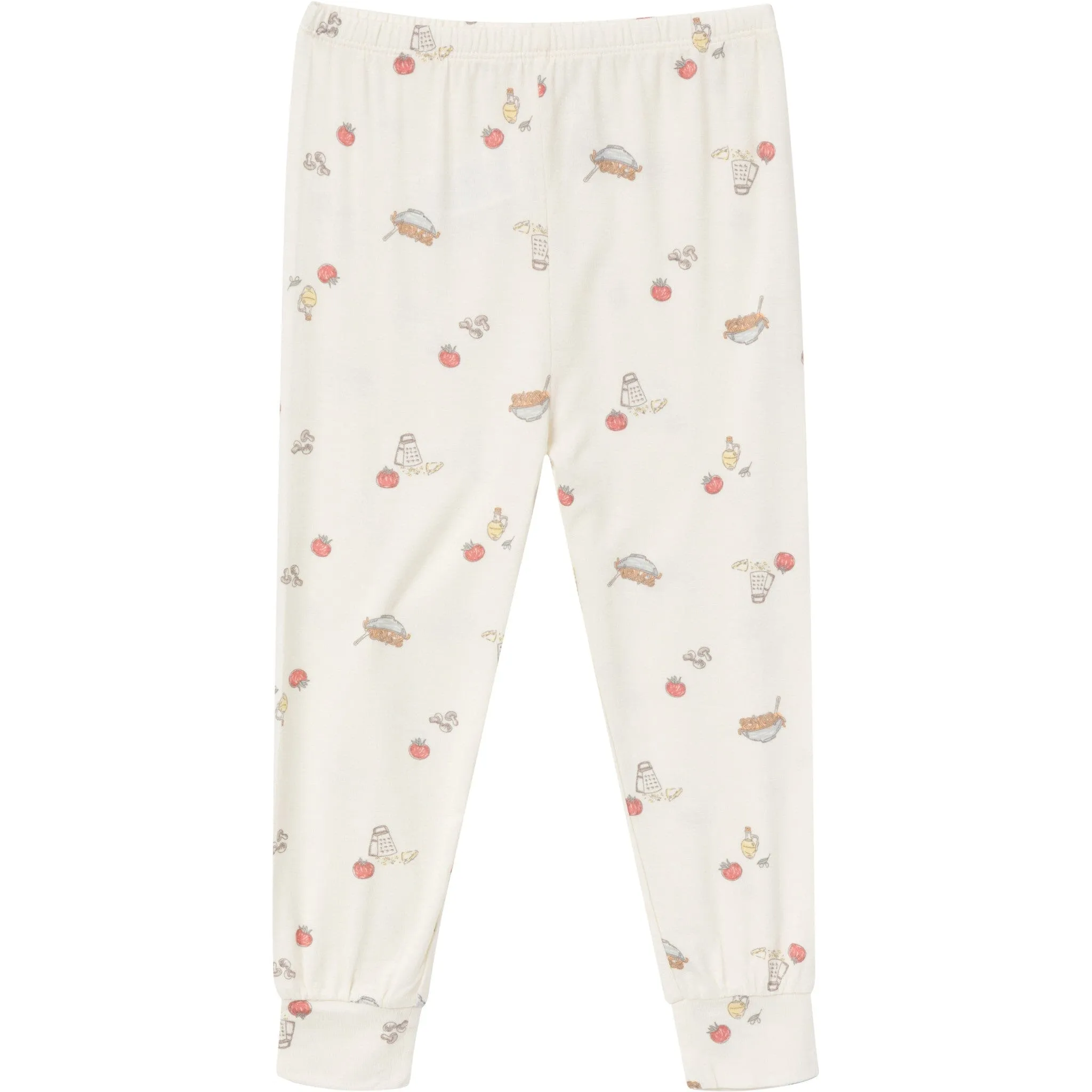 4-Piece Infant & Toddler Neutral Pasta Dinner Snug Fitting Pajamas