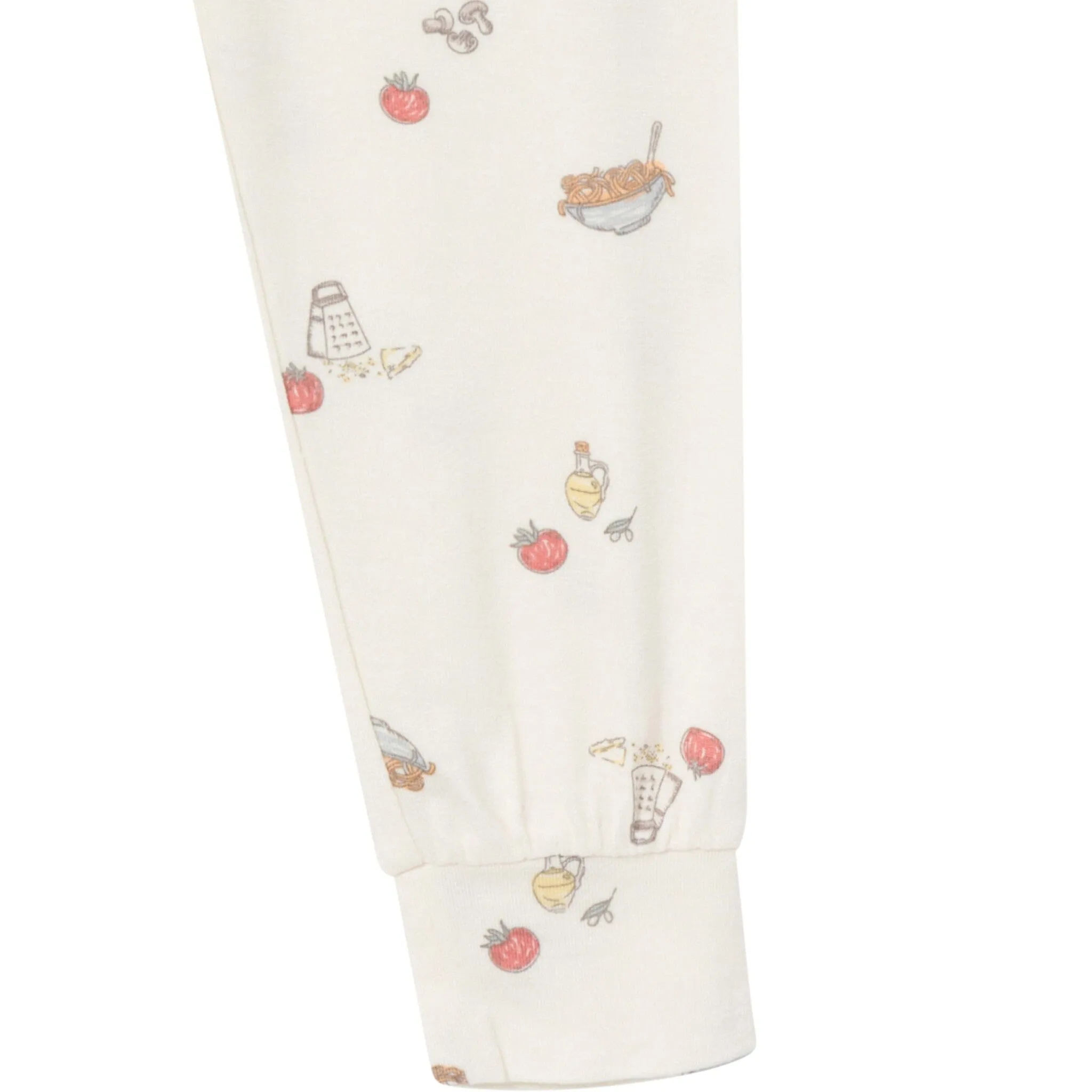 4-Piece Infant & Toddler Neutral Pasta Dinner Snug Fitting Pajamas