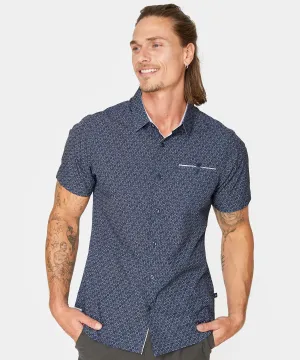 7 Diamonds Cube Short Sleeve Shirt - Navy Blue