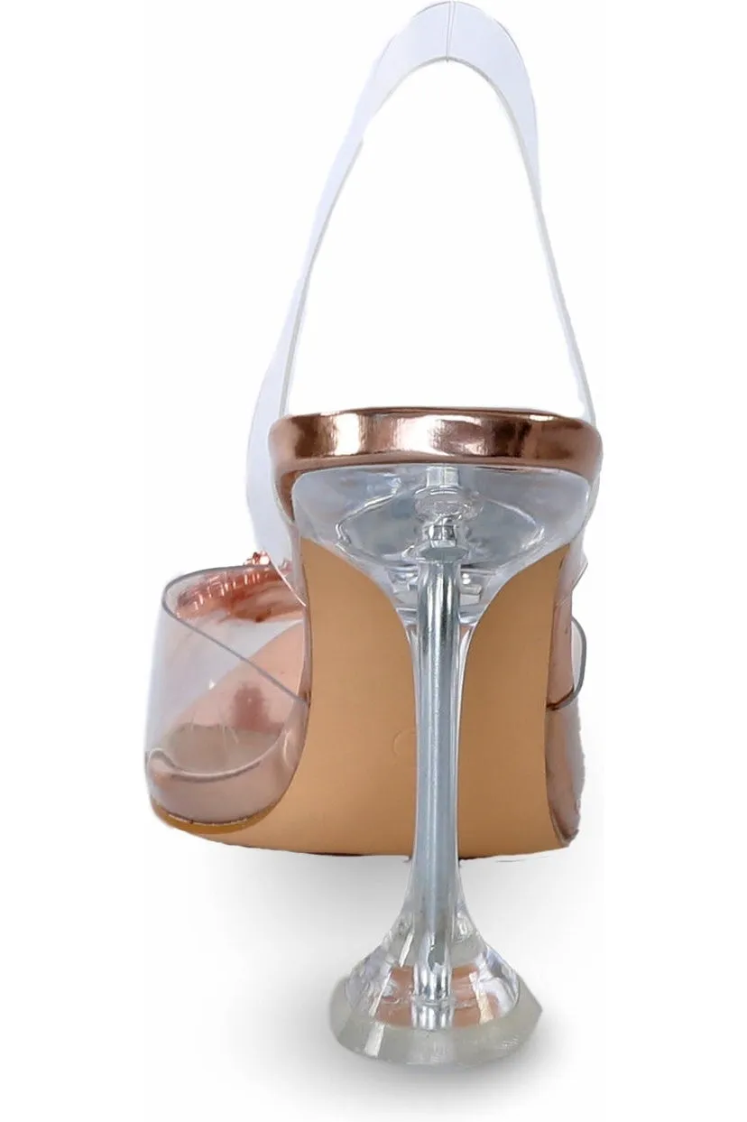 Acrylic Heel Sling back Pump | Clear Vinyl