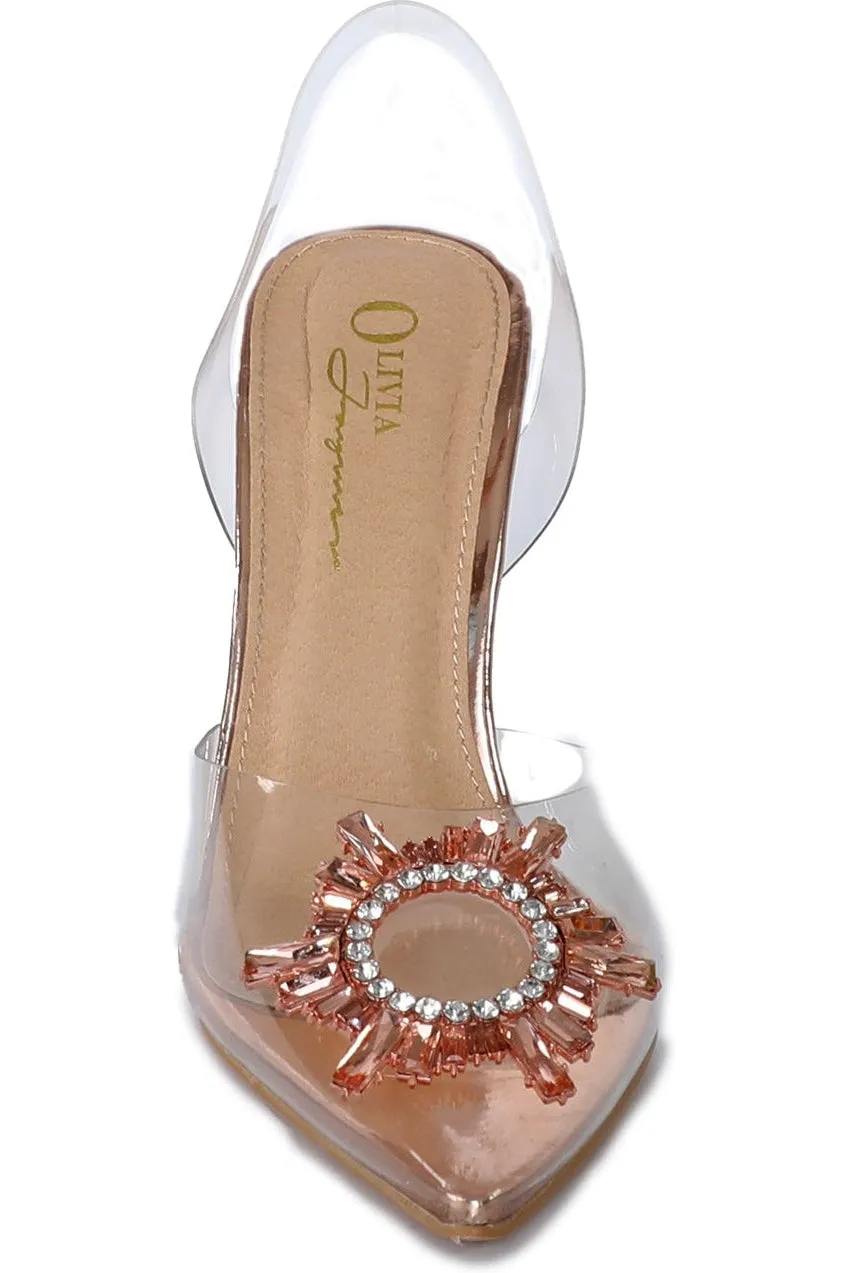 Acrylic Heel Sling back Pump | Clear Vinyl
