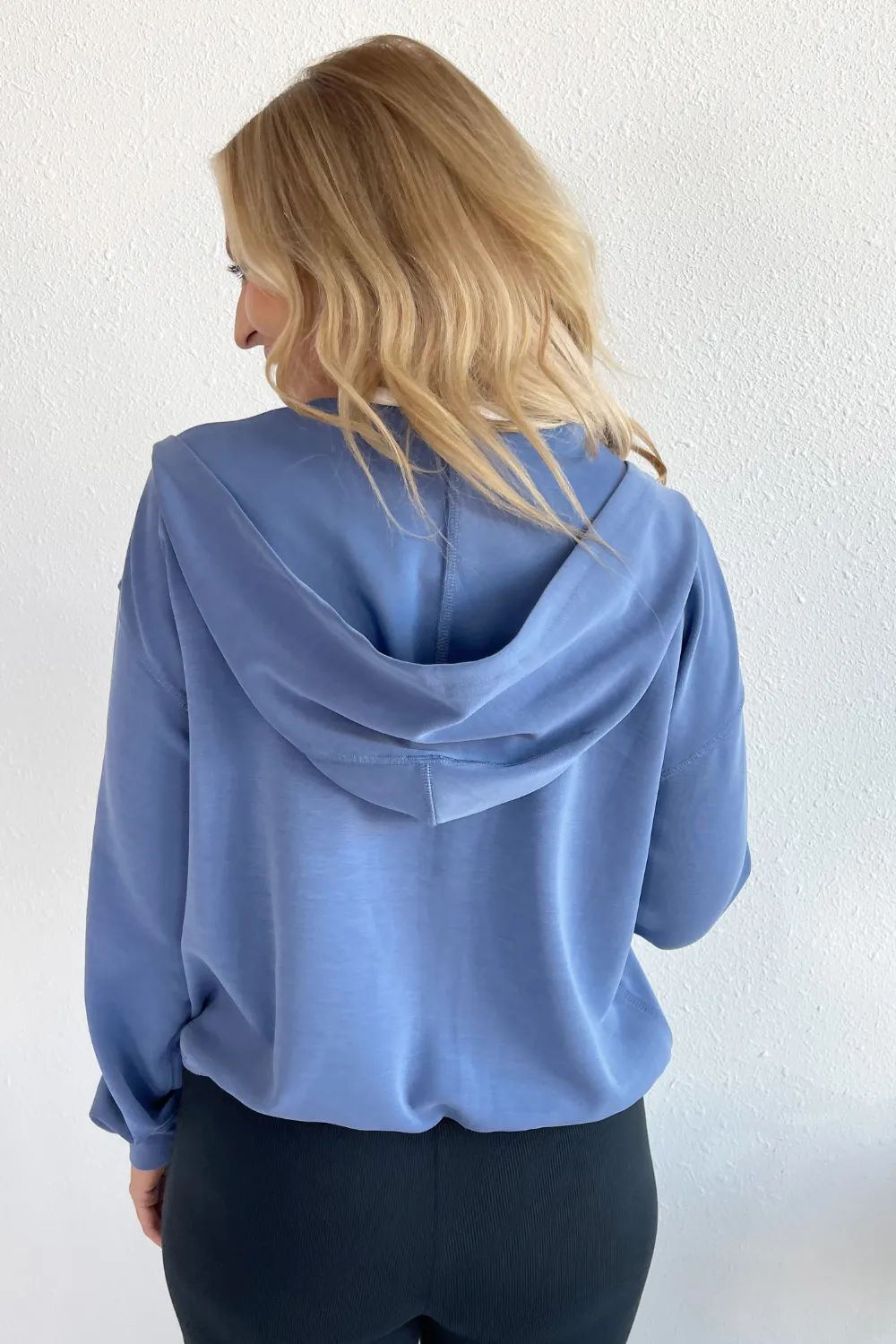 Active Zip-Up Relaxed Crop Hooded Jacket