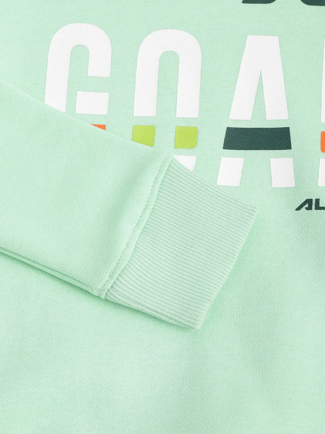 Alcis Girls Mint Green White Slogan Print Sporty Sweatshirt