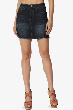 Alskara Washed Mini Denim Skirt