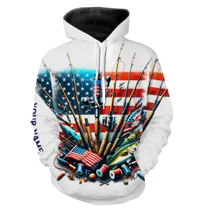 American Flag UV Protection Fishing Hoodie Shirt For Fisherman Fishing Jersey A51