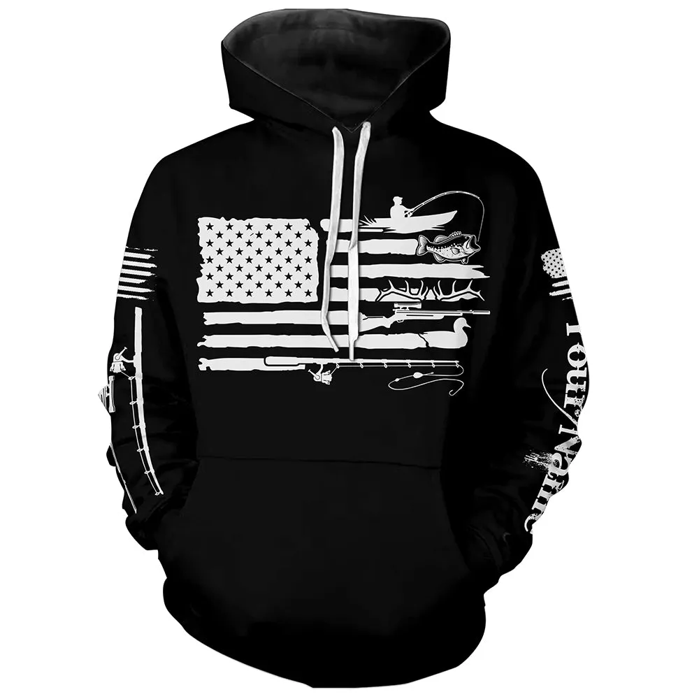 American Flag UV Protection Fishing Hunting Hoodie Shirts For Fisherman Hunter A44