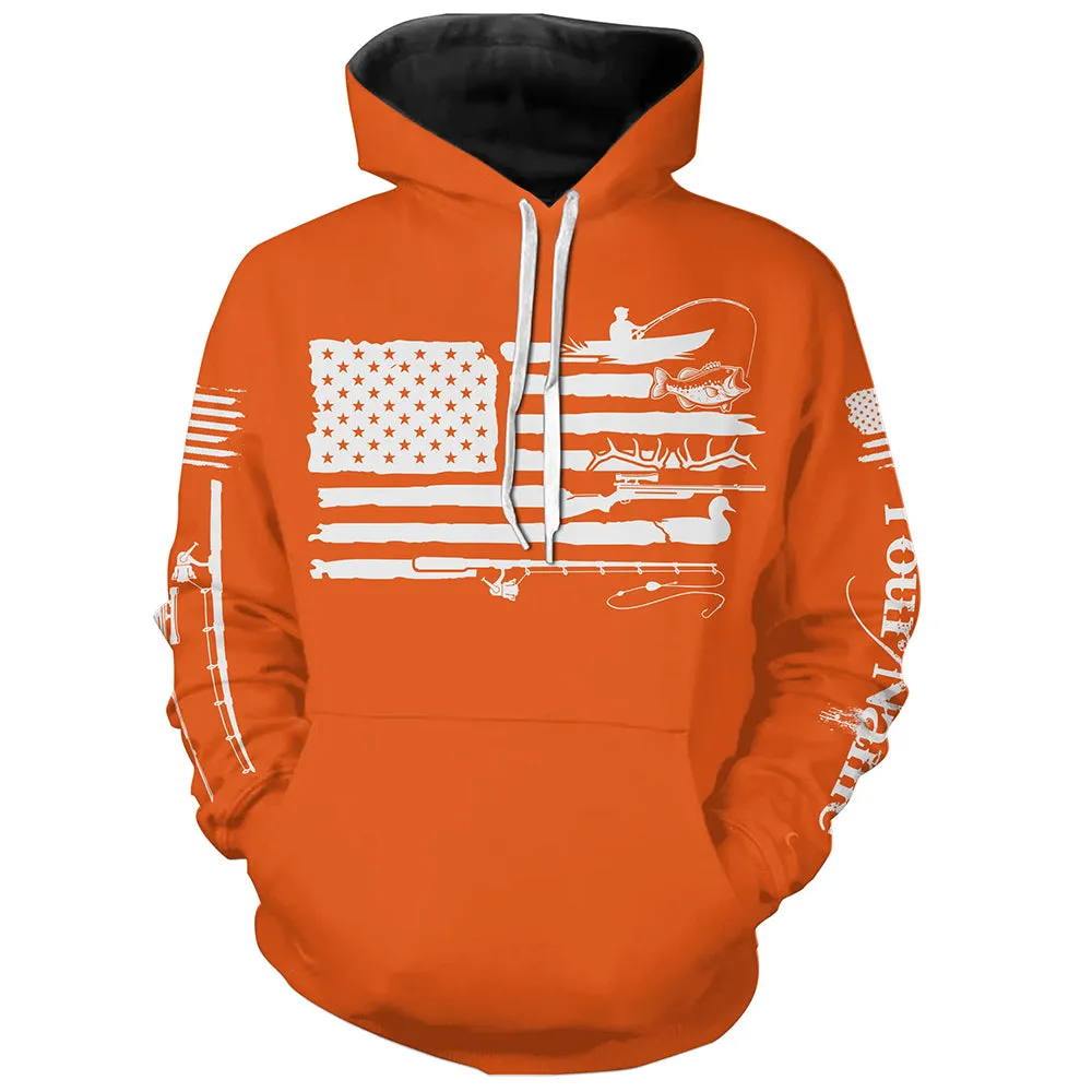 American Flag UV Protection Fishing Hunting Hoodie Shirts For Fisherman Hunter A44