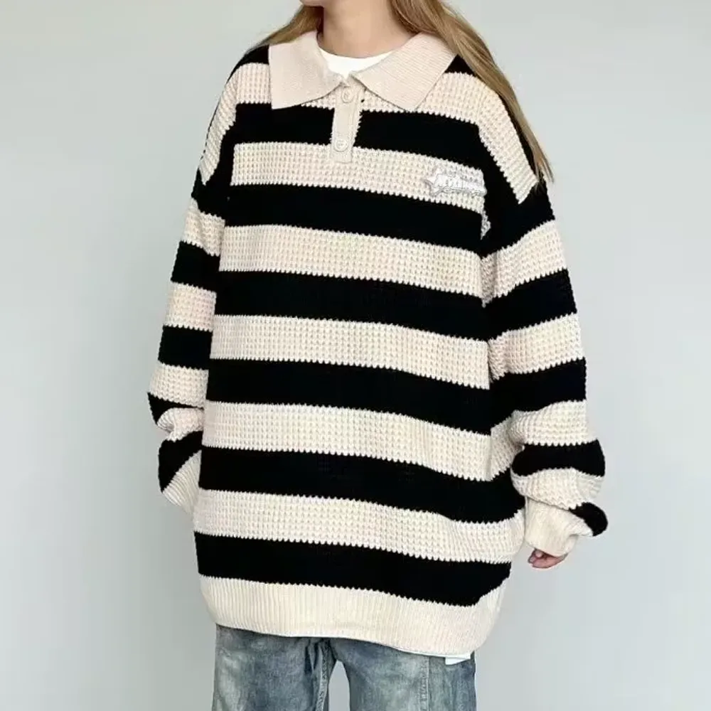 American Striped Polo Sweater