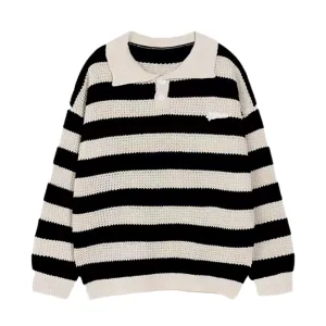 American Striped Polo Sweater