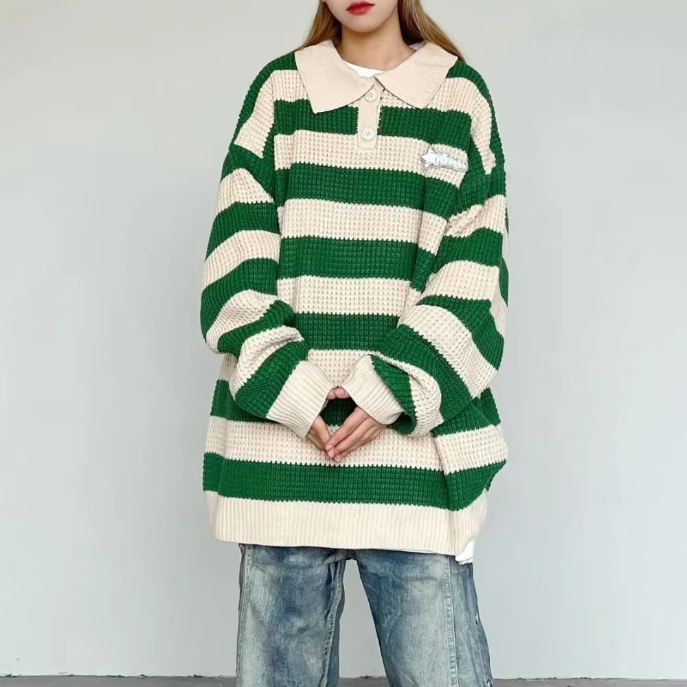American Striped Polo Sweater
