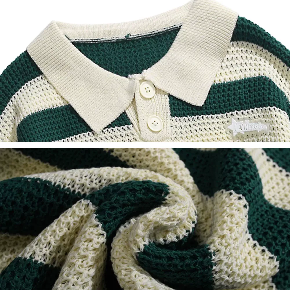 American Striped Polo Sweater