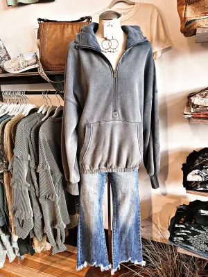 Ampersand Avenue - Oversized HalfZip Sweatshirt - Cool Blue