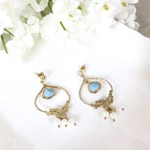Antique style teardrop statement earrings