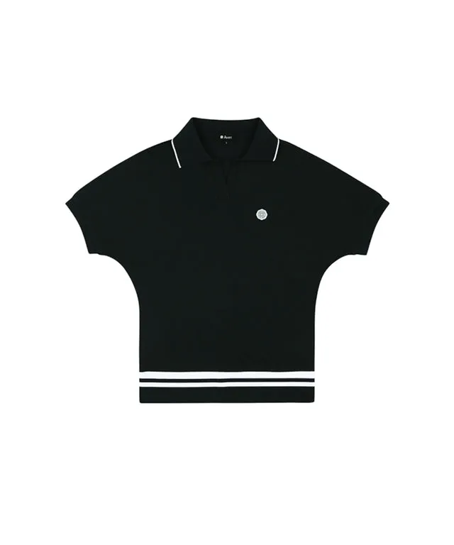 AVEN Women's Raglan Relaxed Fit Polo Shirt - Navy