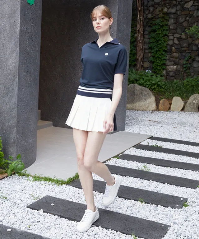 AVEN Women's Raglan Relaxed Fit Polo Shirt - Navy