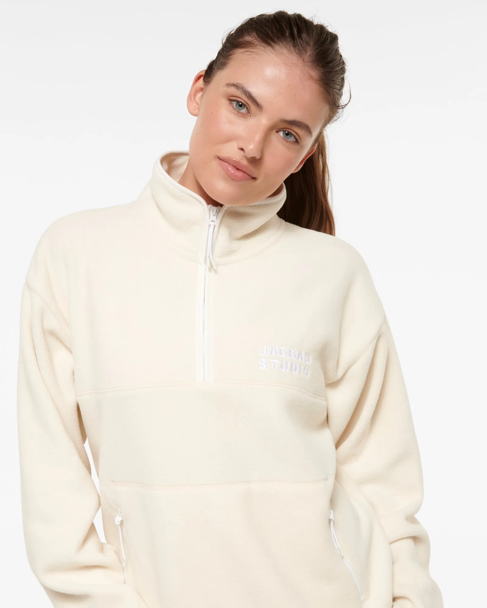 AVORIA HALF-ZIP SWEATER SWAN WHITE