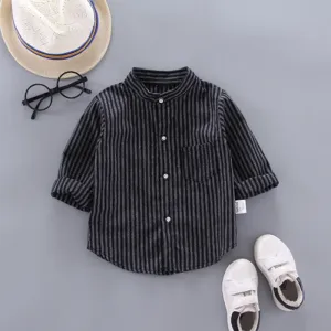 Baby Boys Thin Long Sleeve Cotton Shirt - Black, White
