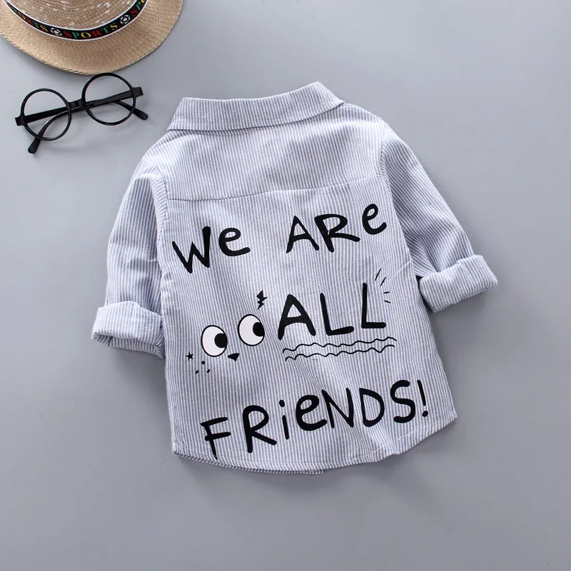 Baby Boys Thin Long Sleeve Cotton Shirt - Black, White