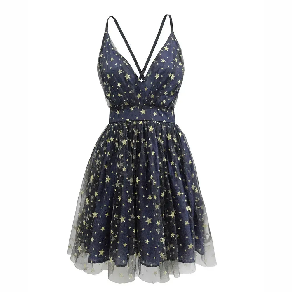 Backless V-Neck Sequin Dress - Elegant Evening Wear