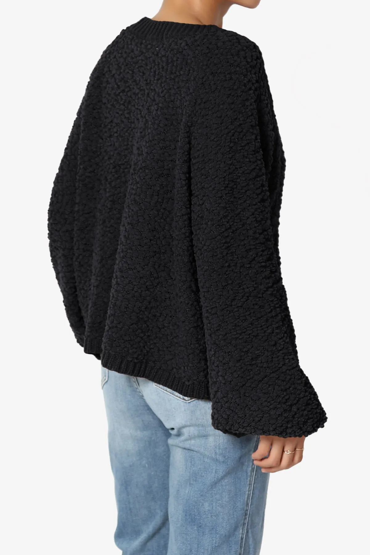Barry Fuzzy Knit Button Boxy Crop Cardigan