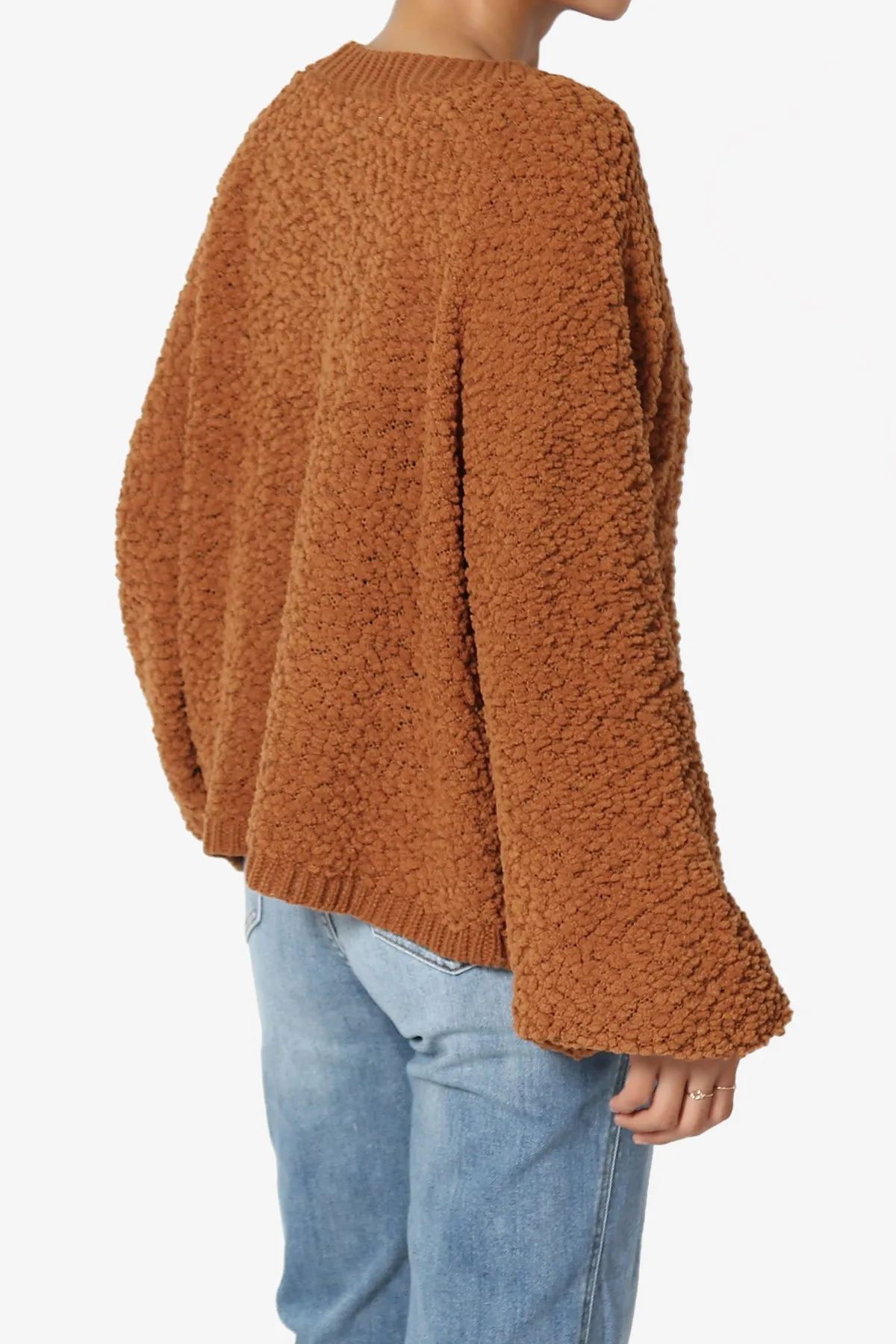 Barry Fuzzy Knit Button Boxy Crop Cardigan