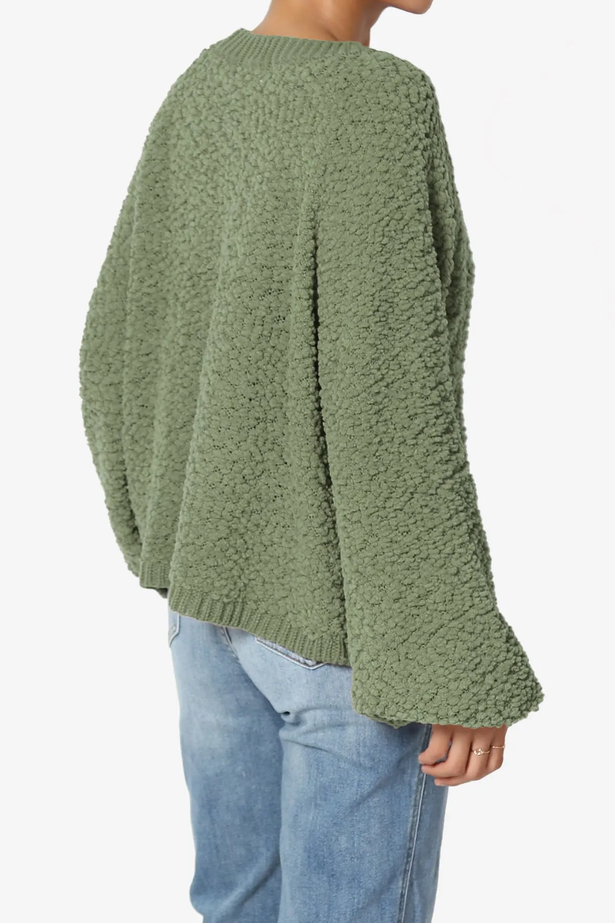Barry Fuzzy Knit Button Boxy Crop Cardigan