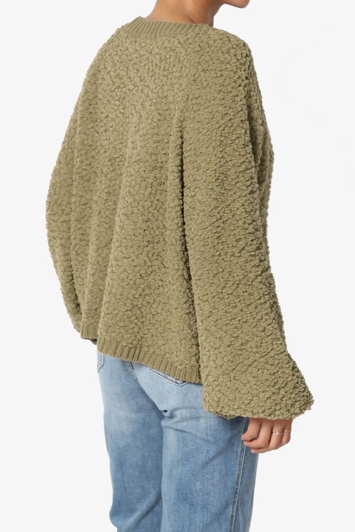 Barry Fuzzy Knit Button Boxy Crop Cardigan