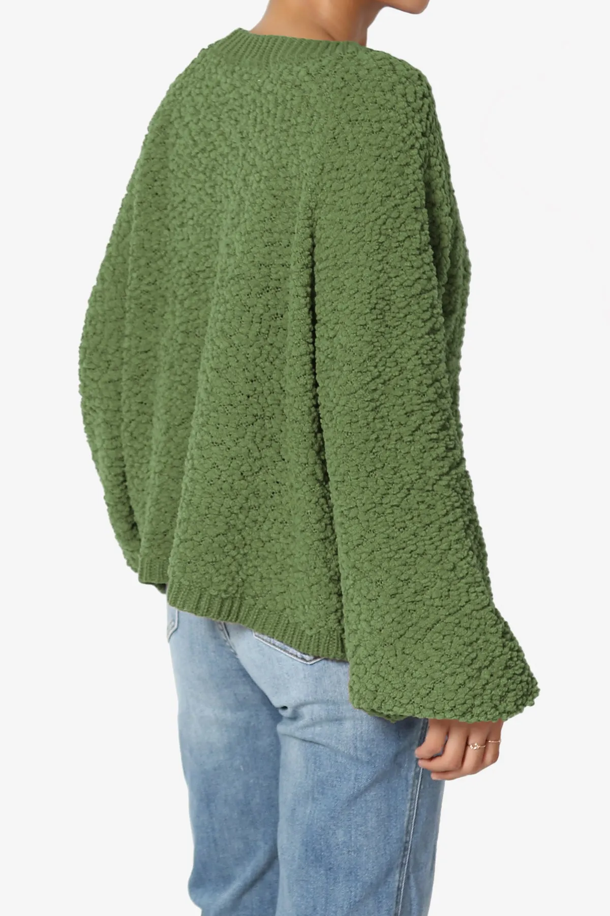 Barry Fuzzy Knit Button Boxy Crop Cardigan