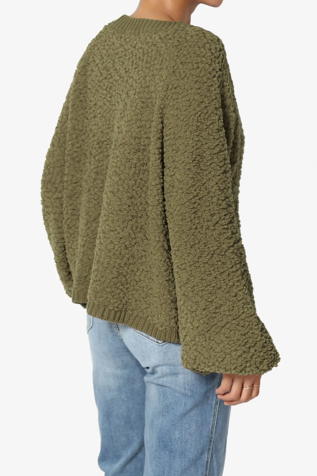 Barry Fuzzy Knit Button Boxy Crop Cardigan