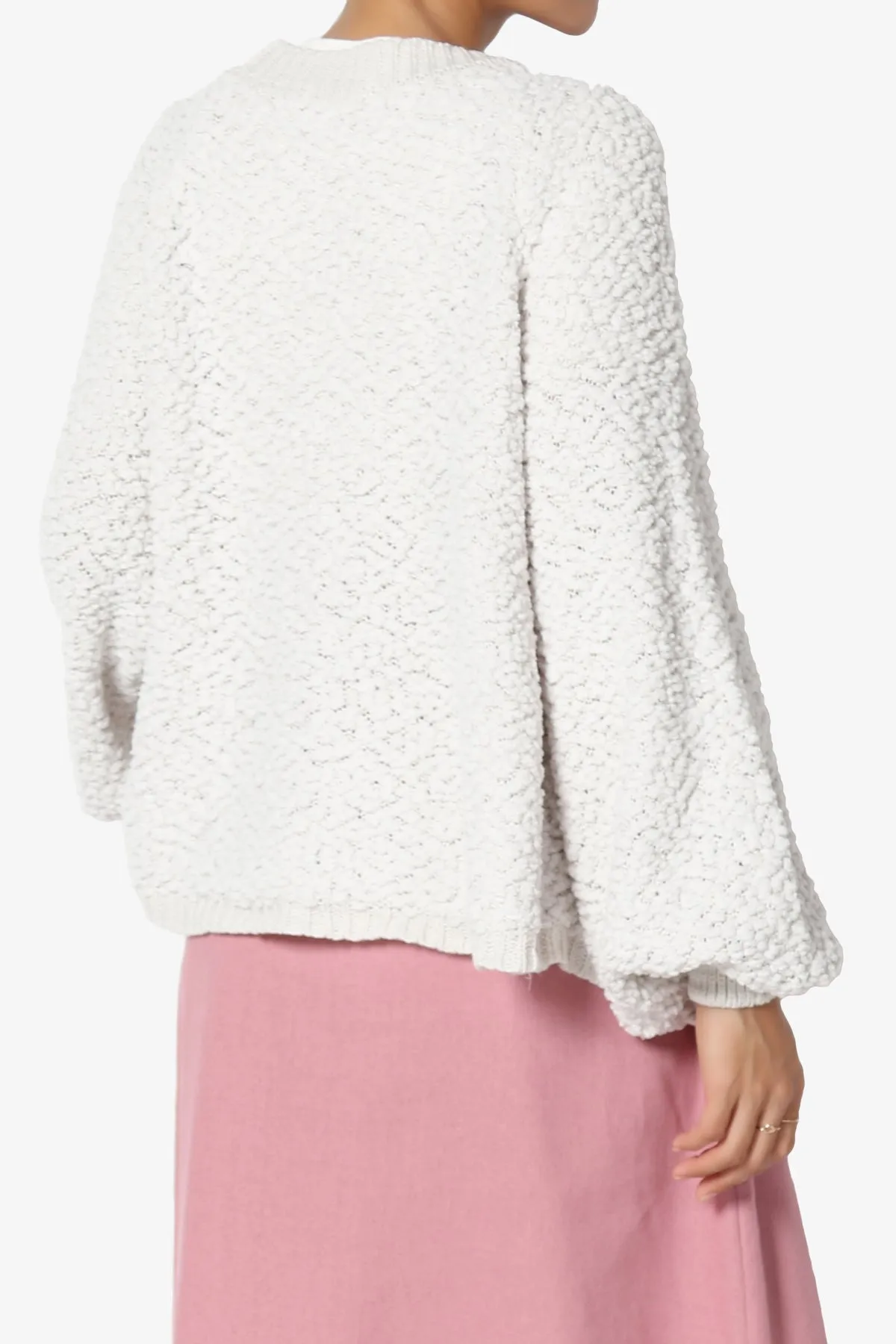 Barry Fuzzy Knit Button Boxy Crop Cardigan