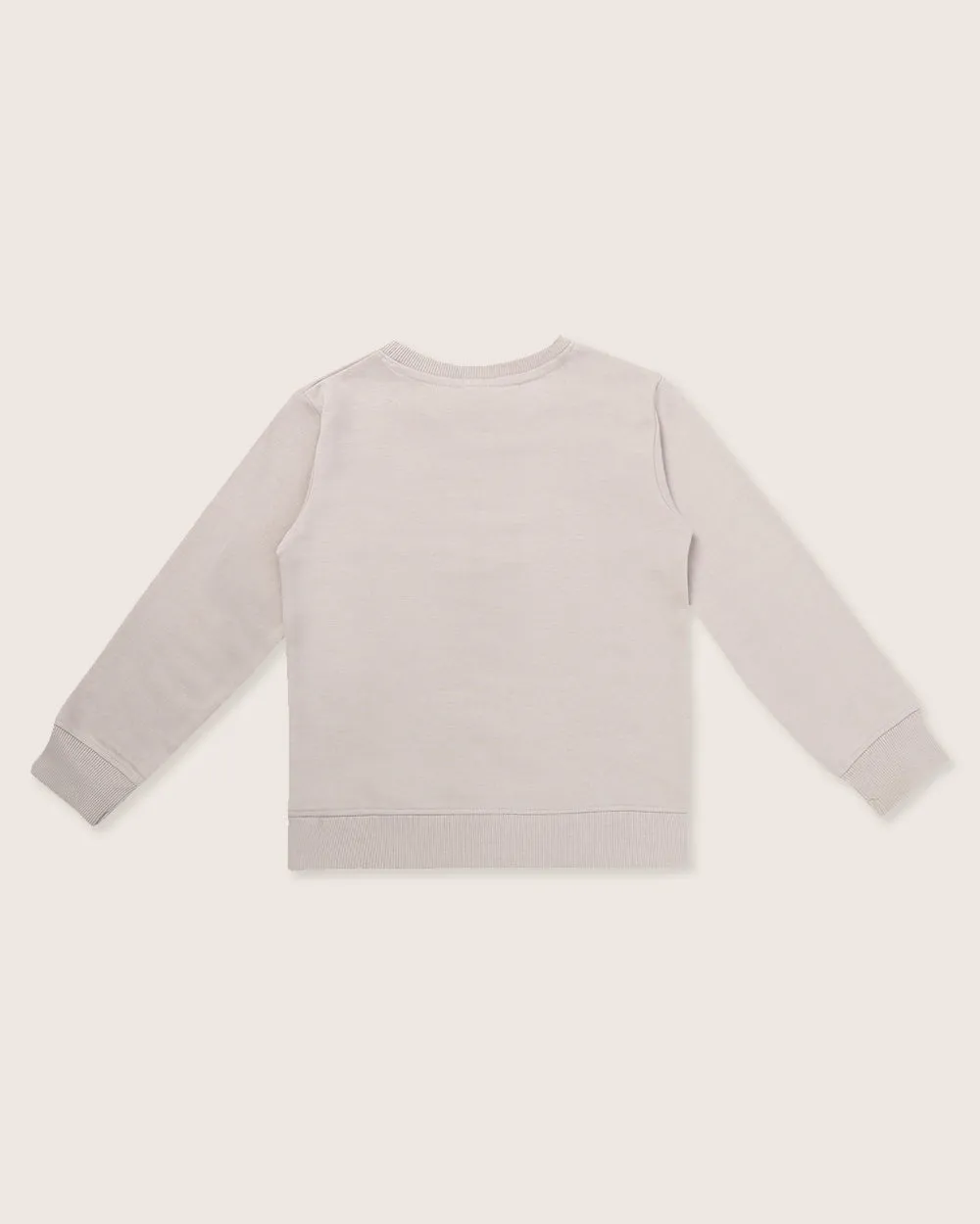 Beige Lucky Stars Slogan Print Sweatshirt