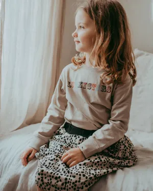 Beige Lucky Stars Slogan Print Sweatshirt