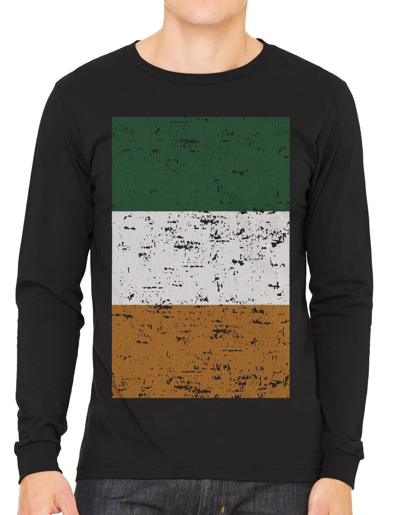 Big Faded Ireland Flag Men's Long Sleeve T-shirt