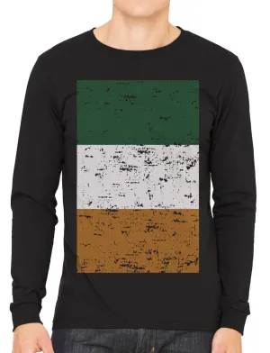 Big Faded Ireland Flag Men's Long Sleeve T-shirt