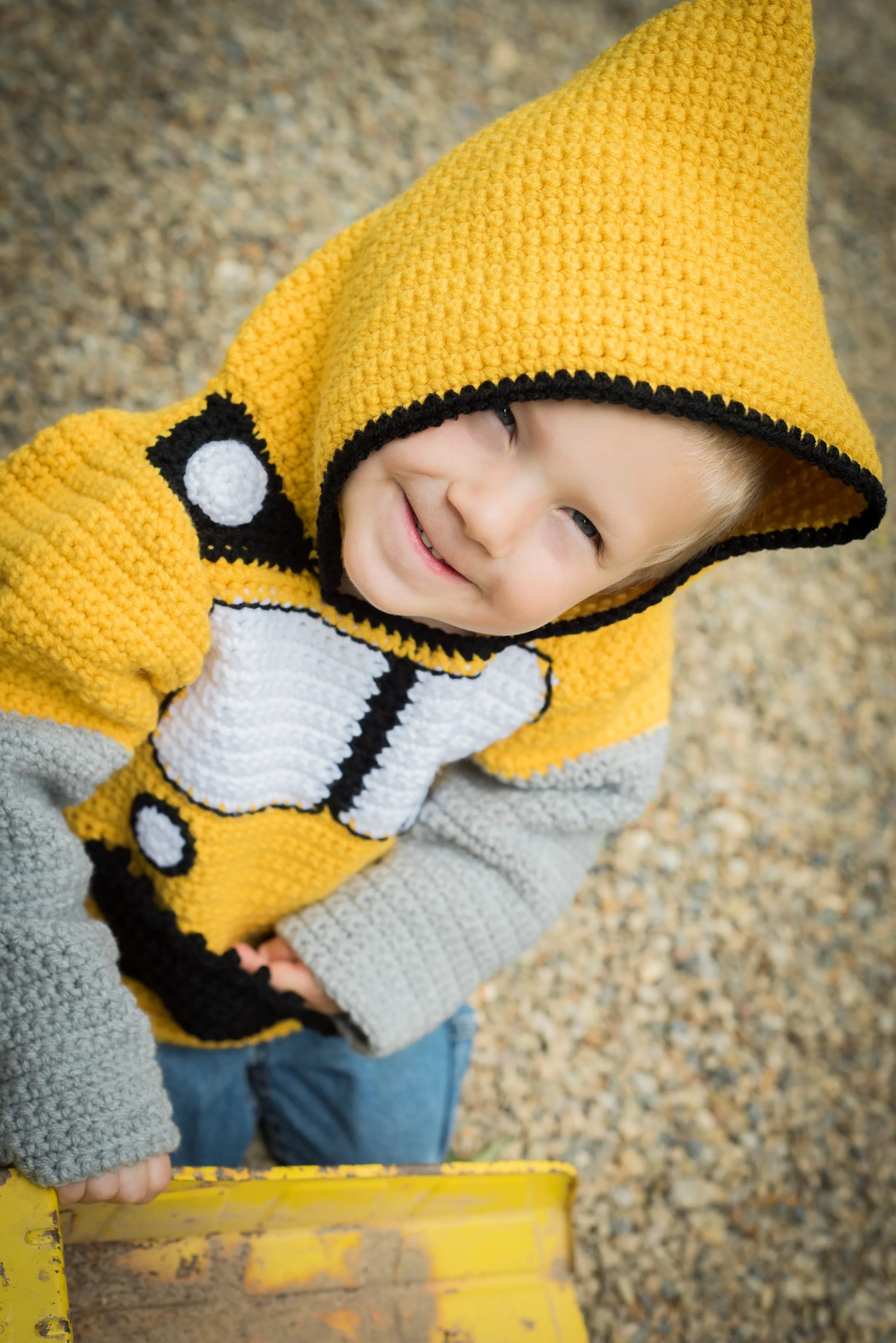 Big Rigs for Little Kids Hoodies Crochet Pattern Ebook - Bulldozer, Fire Truck, Train Engine, and School Bus