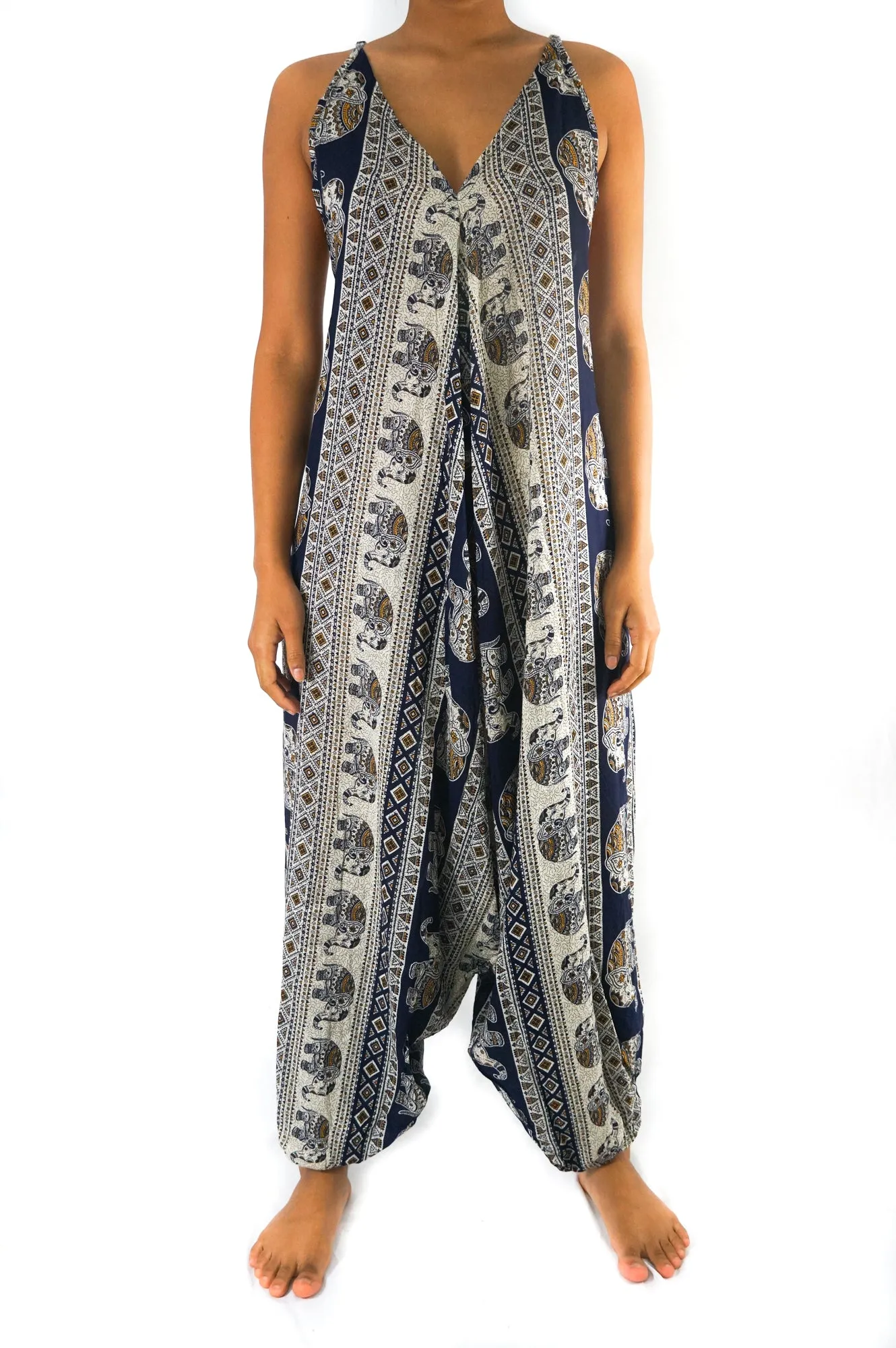 Blue Elephant Romper