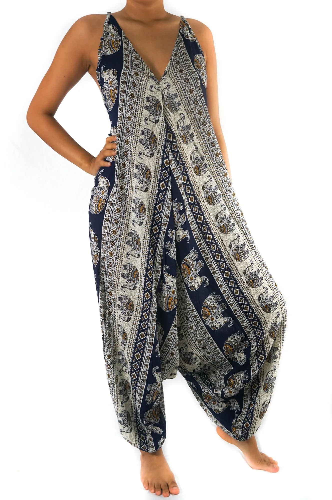 Blue Elephant Romper