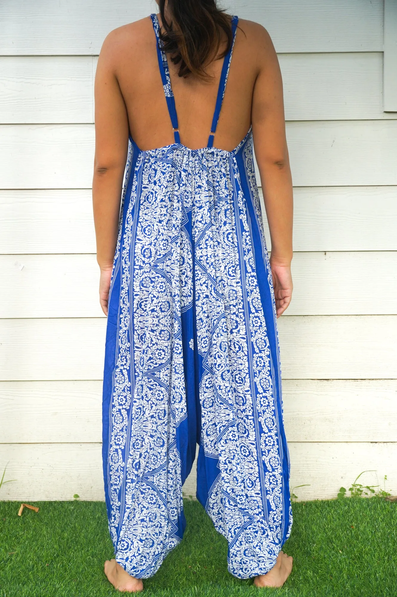 Blue Floral Romper