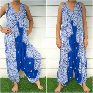Blue Floral Romper